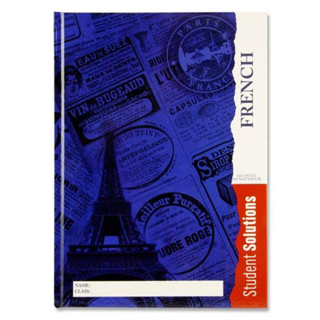Student Solutions A4 Hardcover Subject Notebook - 160 Pages - French-Subject & Project Books-Student Solutions|StationeryShop.co.uk