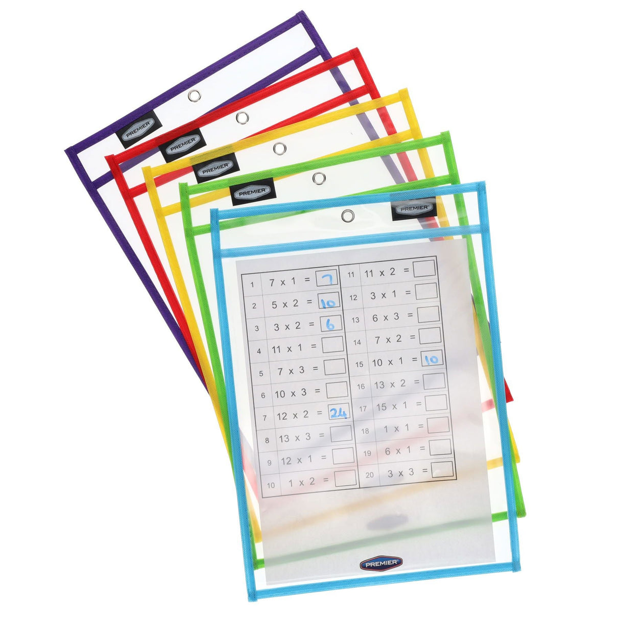 Student Solutions Dry Erase Pockets - Pack of 5-Dry Wipe Pocket Storage-Student Solutions|StationeryShop.co.uk
