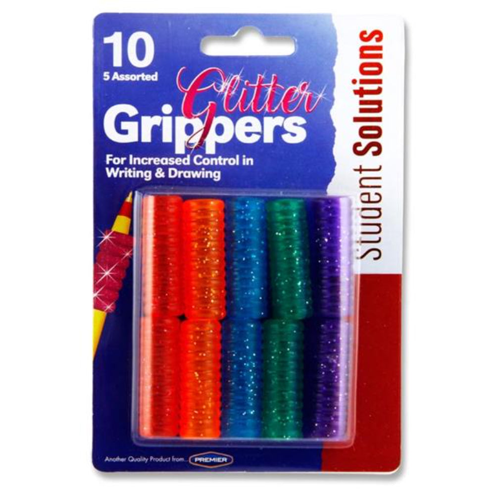 Student Solutions Glitter Pencil Grips - Pack of 10-Pencil Grips-Student Solutions|StationeryShop.co.uk