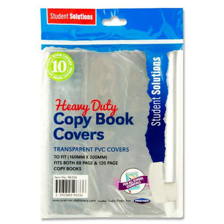 Student Solutions Heavy Duty Copy Book Covers - Pack of 10-Book Covering-Student Solutions|StationeryShop.co.uk