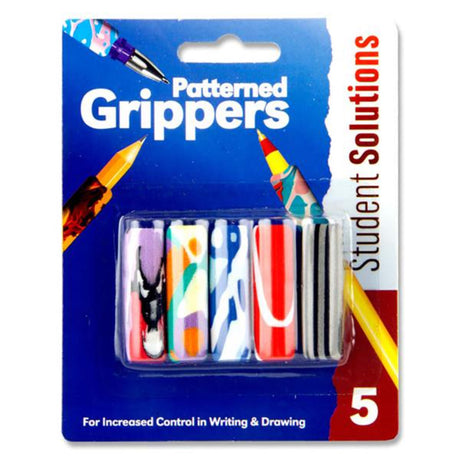 Student Solutions Patterned Pencil Grips - Pack of 5-Pencil Grips-Student Solutions|StationeryShop.co.uk