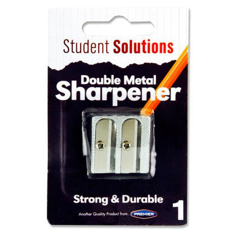Student Solutions Twin Hole Metal Sharpener-Sharpeners-Student Solutions|StationeryShop.co.uk