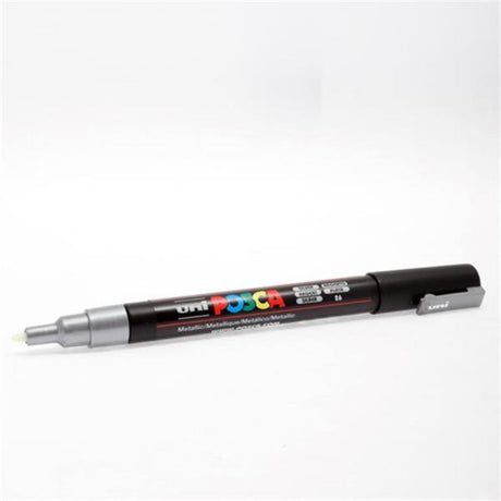 Uni Posca PC-3M Fine Line Bullet Tip Permanent Marker - Silver-Markers-Uni|StationeryShop.co.uk
