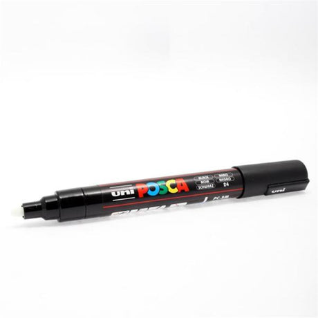 Uni Posca PC-5M Medium Line Bullet Tip Permanent Marker - Black-Markers-Uni|StationeryShop.co.uk