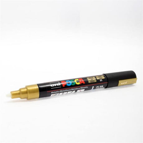Uni Posca PC-5M Medium Line Bullet Tip Permanent Marker - Gold-Markers-Uni|StationeryShop.co.uk