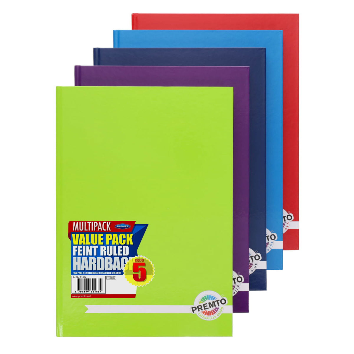 Premto A4 Multipack | Hardcover Notebook - 160 Pages - Series 2 - Pack of 5
