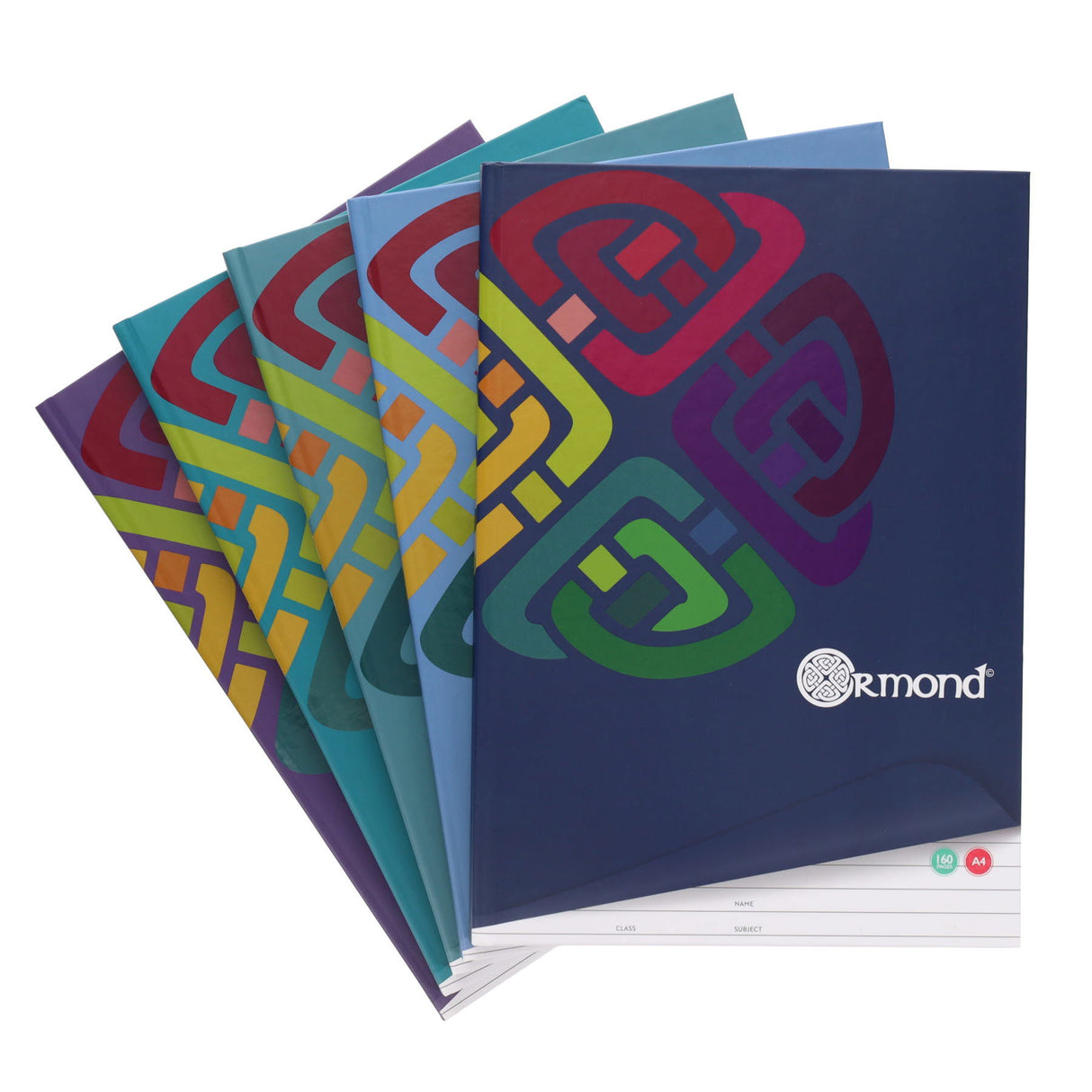 Ormond Multipack | A4 160pg Hardcover Notebook - Pack of 5