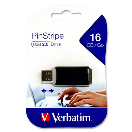 Verbatim Pinstripe USB 2.0 Drive - 16 GB-Computer Accessories-Verbatim|StationeryShop.co.uk