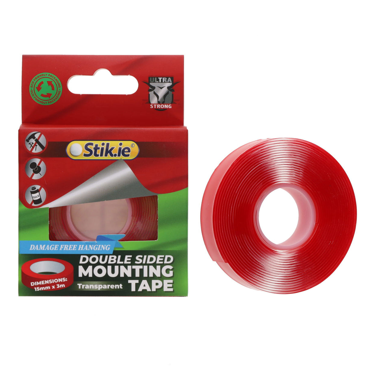 Stik-ie Double Sided Mounting Tape - 3mx15mm - Clear