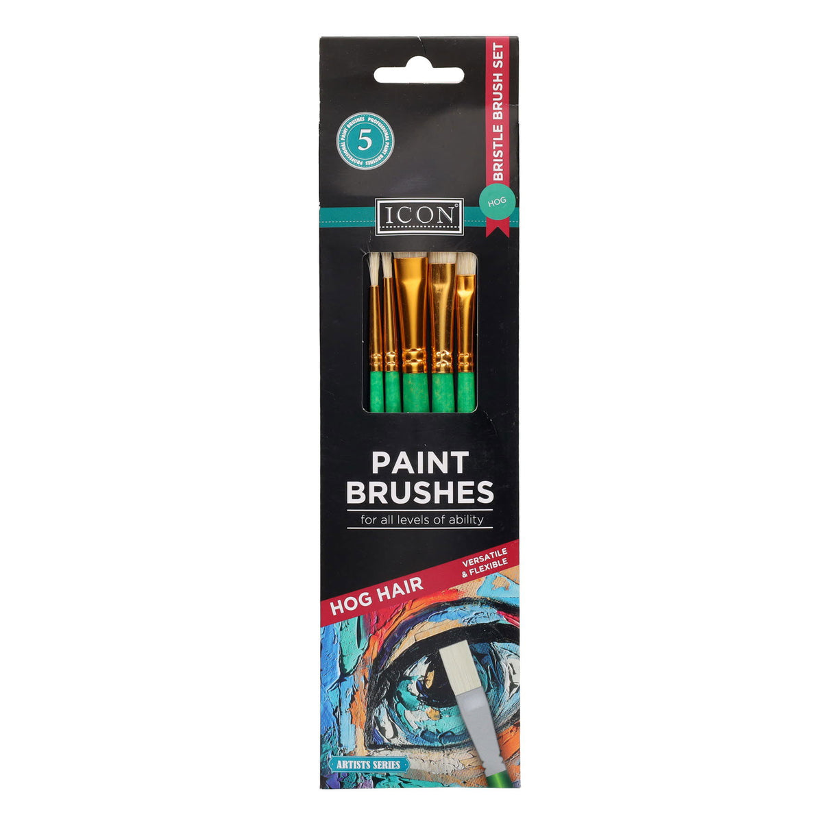 Icon Paint Brush Set - Hog Hair - Pack of 5