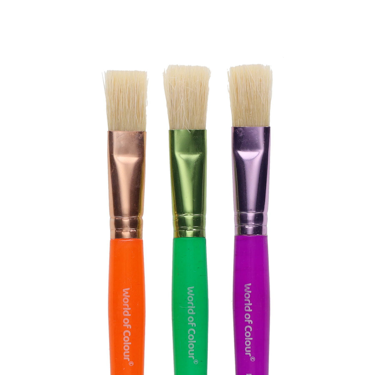 World of Colour Big Grip Brush Set - Flat - Pack of 3