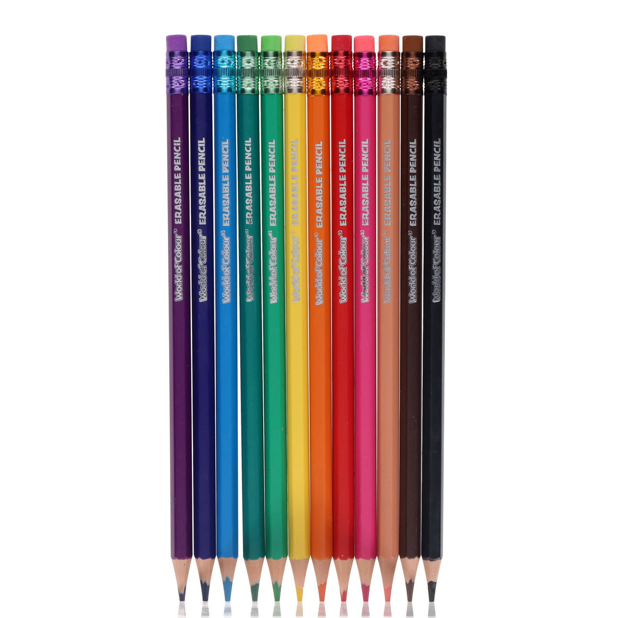 World of Colour Box of 12 Fully Erasable Colouring Pencils