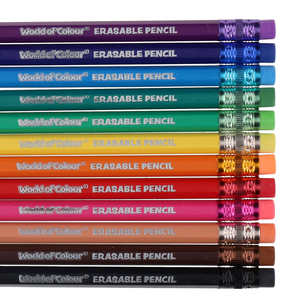 World of Colour Box of 12 Fully Erasable Colouring Pencils