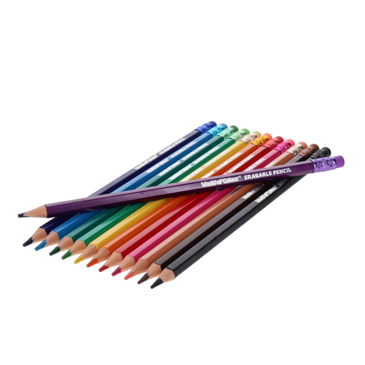 World of Colour Box of 12 Fully Erasable Colouring Pencils