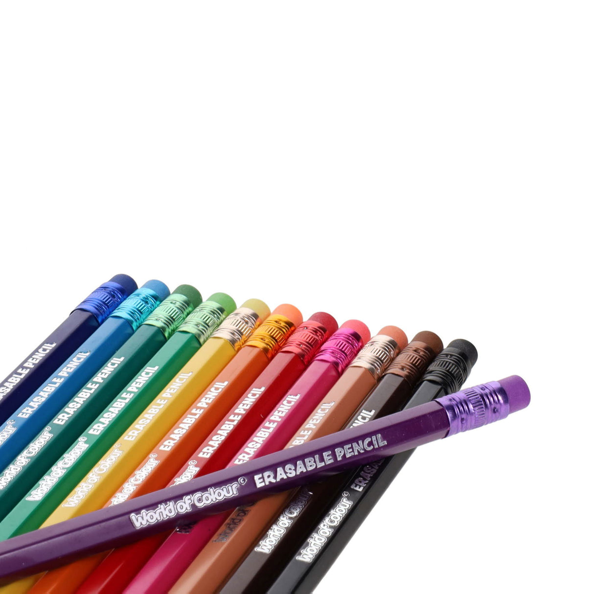 World of Colour Box of 12 Fully Erasable Colouring Pencils