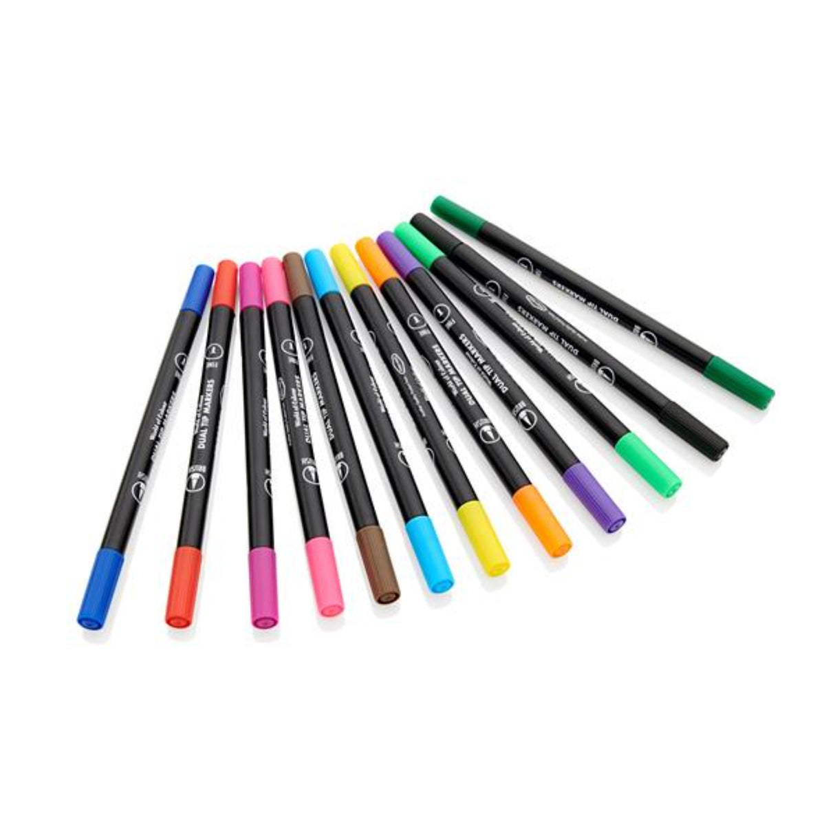 World of Colour Duap Tip Brush & Fineliner Pens - Pack of 12