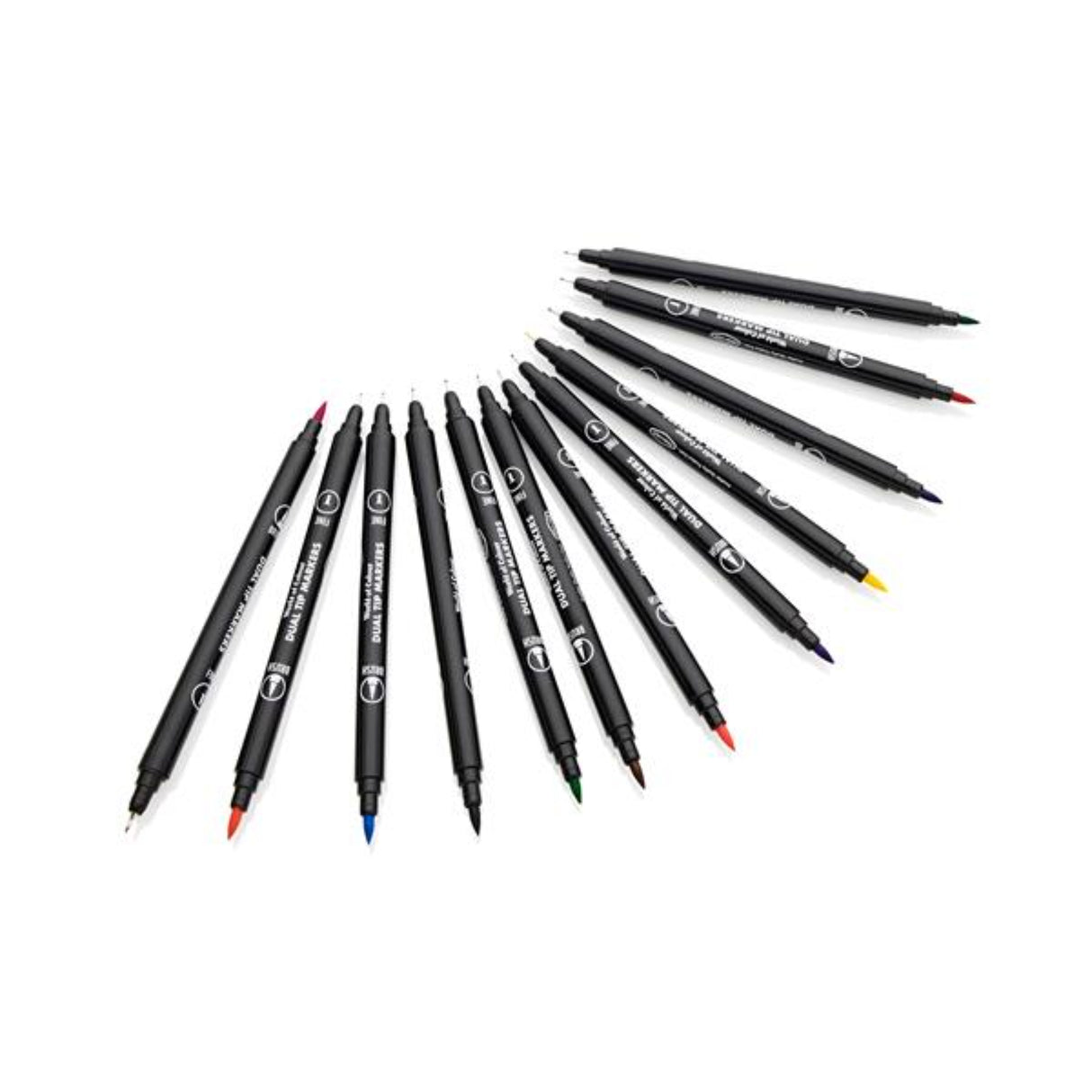 World of Colour Duap Tip Brush & Fineliner Pens - Pack of 12