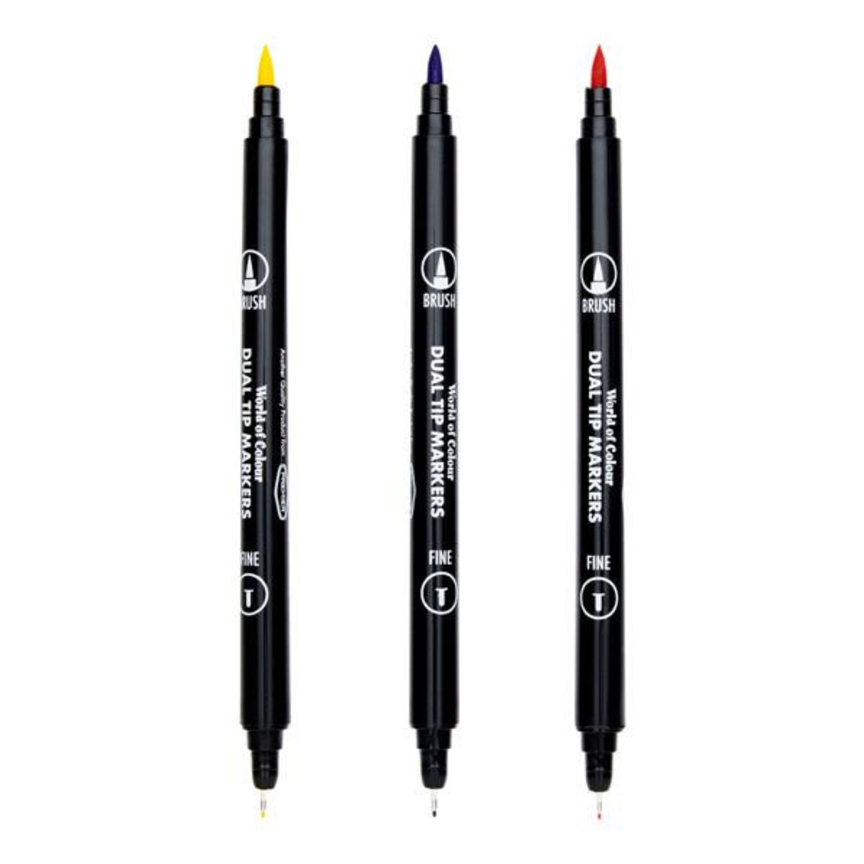 World of Colour Duap Tip Brush & Fineliner Pens - Pack of 12
