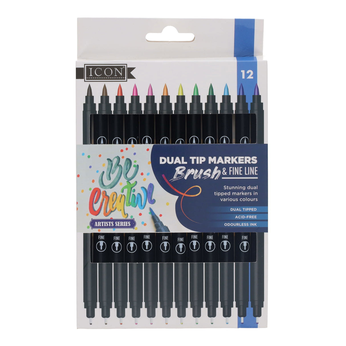 World of Colour Duap Tip Brush & Fineliner Pens - Pack of 12