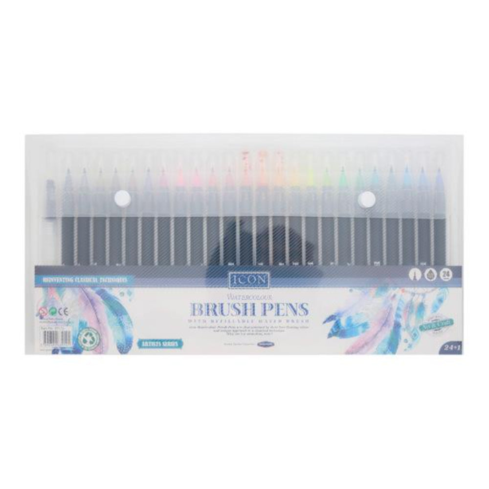 Icon Watercolour Brush Pens - Pack of 24+1