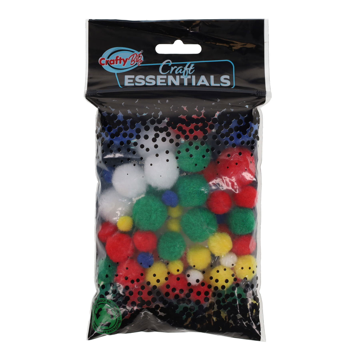 Crafty Bitz Pom Poms - Vivid - Pack of 70