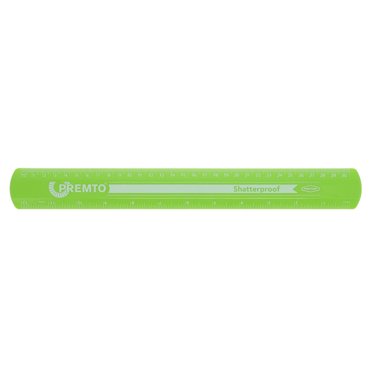 Premto Shatterproof Ruler - 30cm - Caterpillar Green