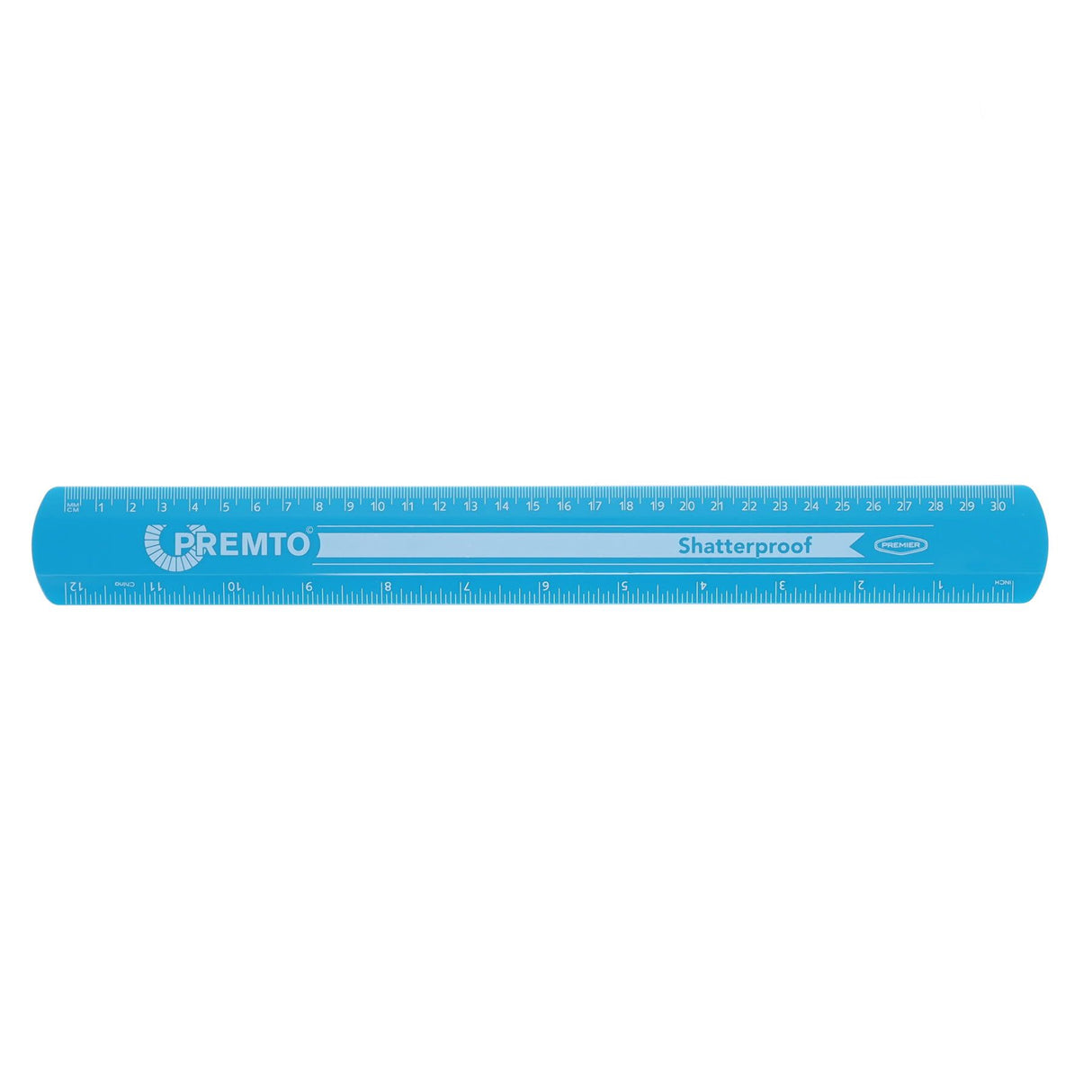 Premto Shatterproof Ruler - 30cm - Printer Blue
