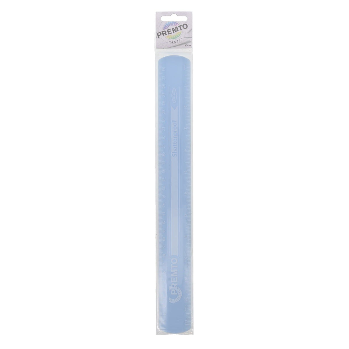 Premto Pastel Shatterproof Ruler - 30cm - Cornflower Blue