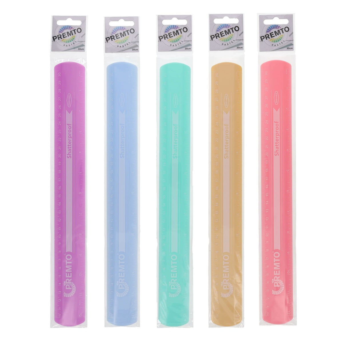 Premto Pastel Shatterproof Ruler - 30cm - Papaya
