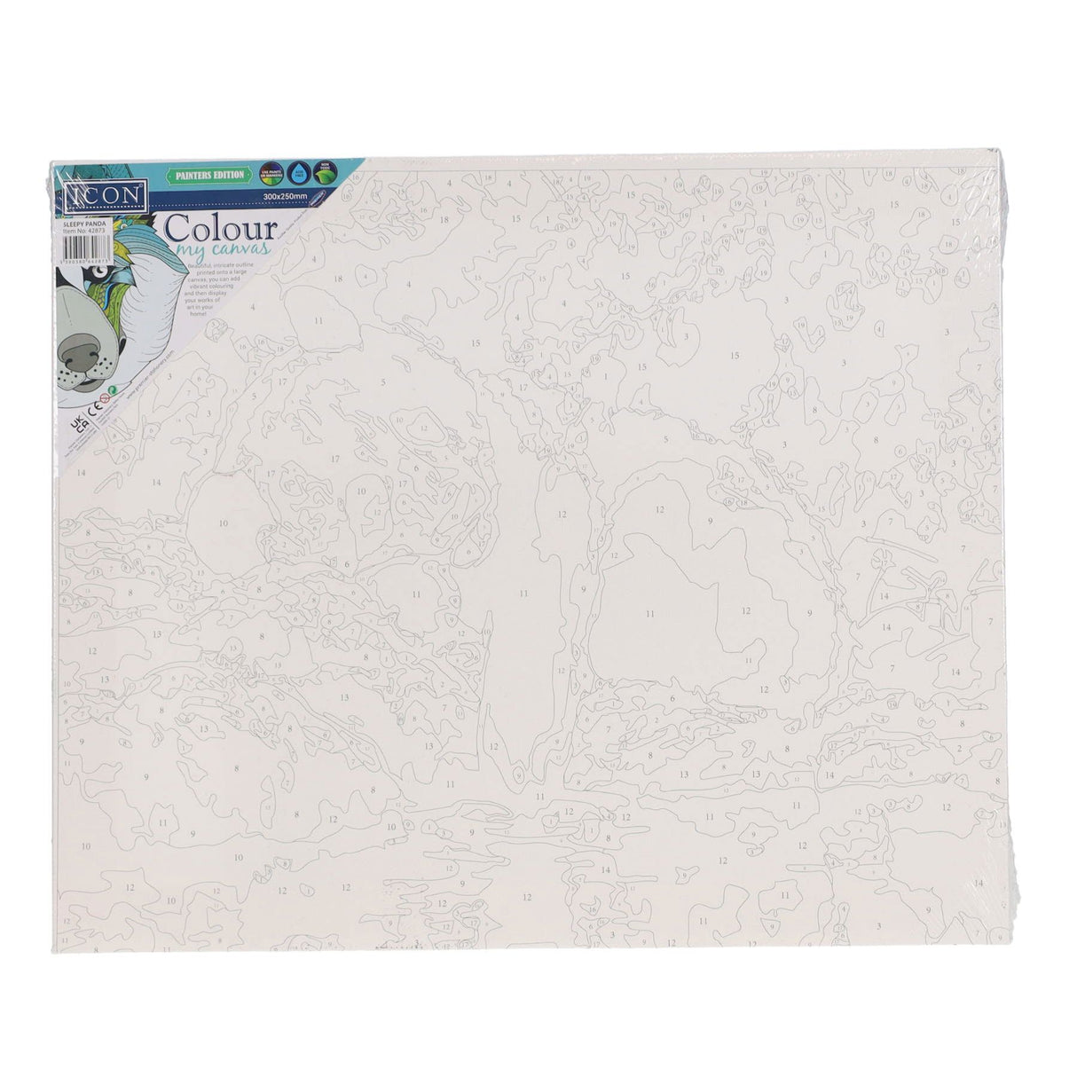Icon Paint By Numbers Canvas - 300x250mm- Sleepy Panda
