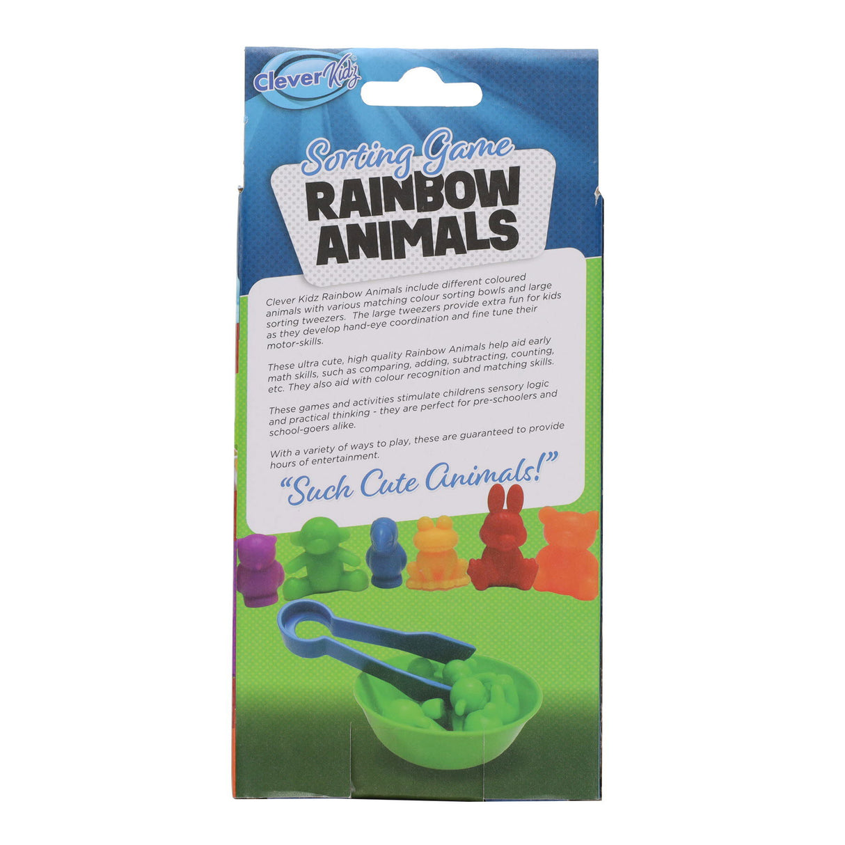 Clever Kidz Sorting Game Rainbow Animals - 44 Pieces