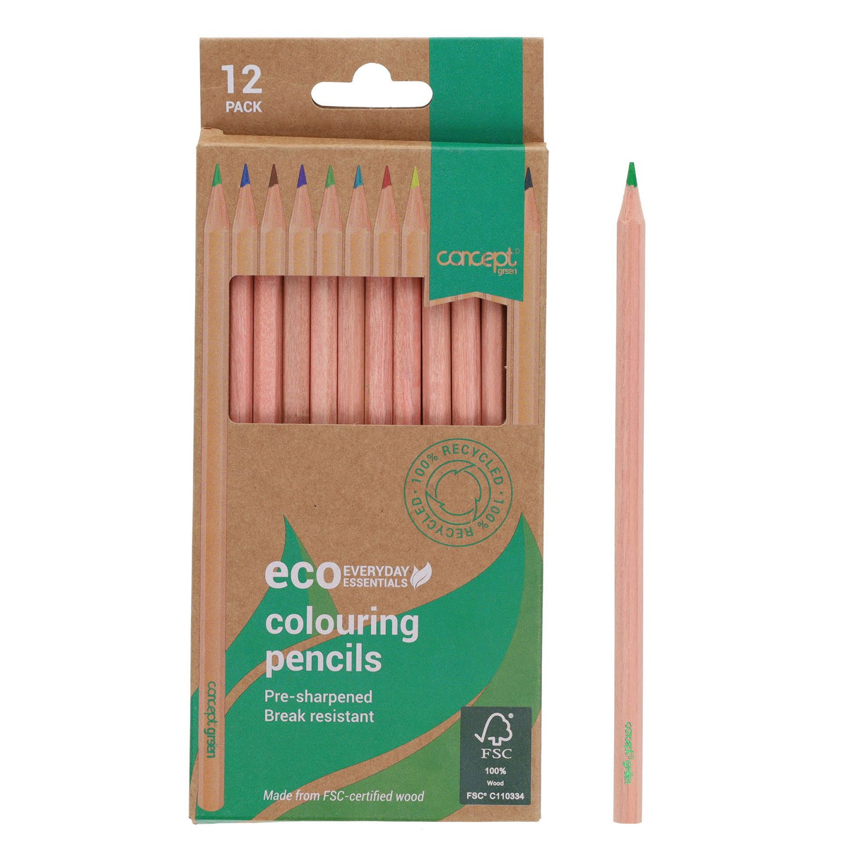 Concept Green Colouring Pencils - Pack of 12