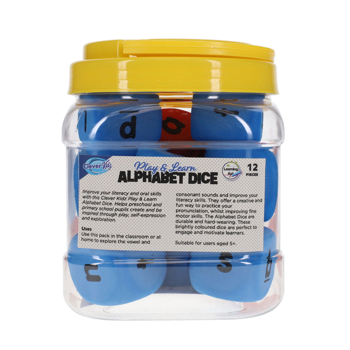 Clever Kidz Play And Learn Alphabet Dice - Pack of 12