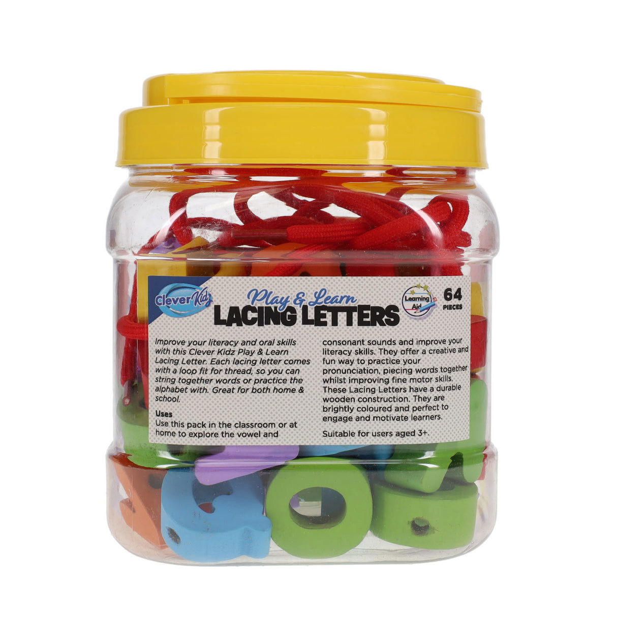 Clever Kidz Play And Learn Lacing Letters - Pack of 64