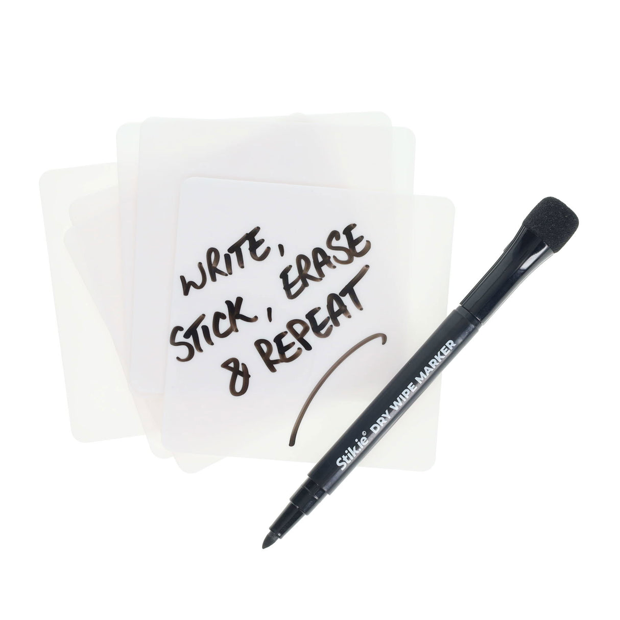 Stik.ie Reusable Stikie Notes - White- 4x4 - Pack of 6