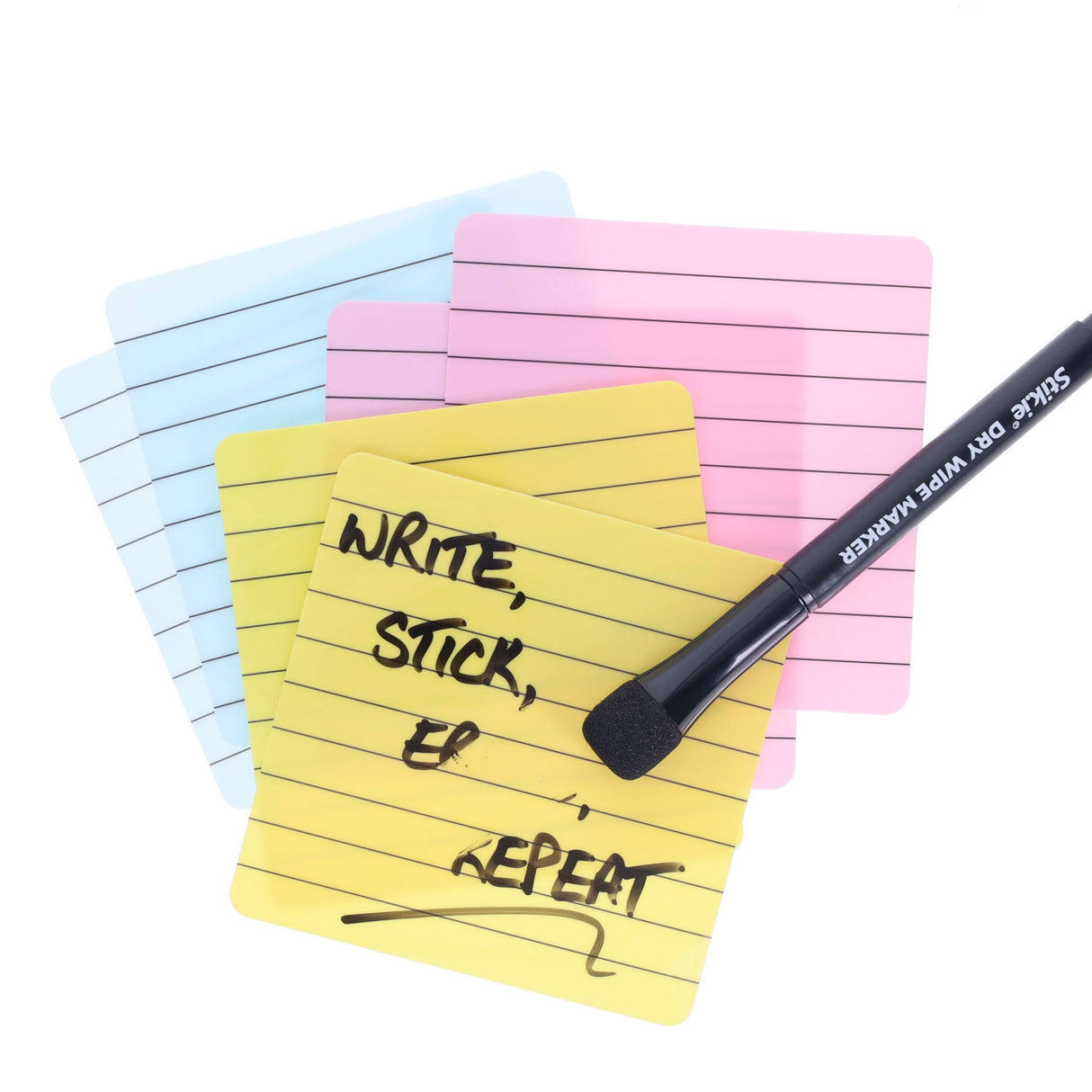 Stik.ie Reusable Stikie Notes - Assorted - 4x4 - Pack of 6