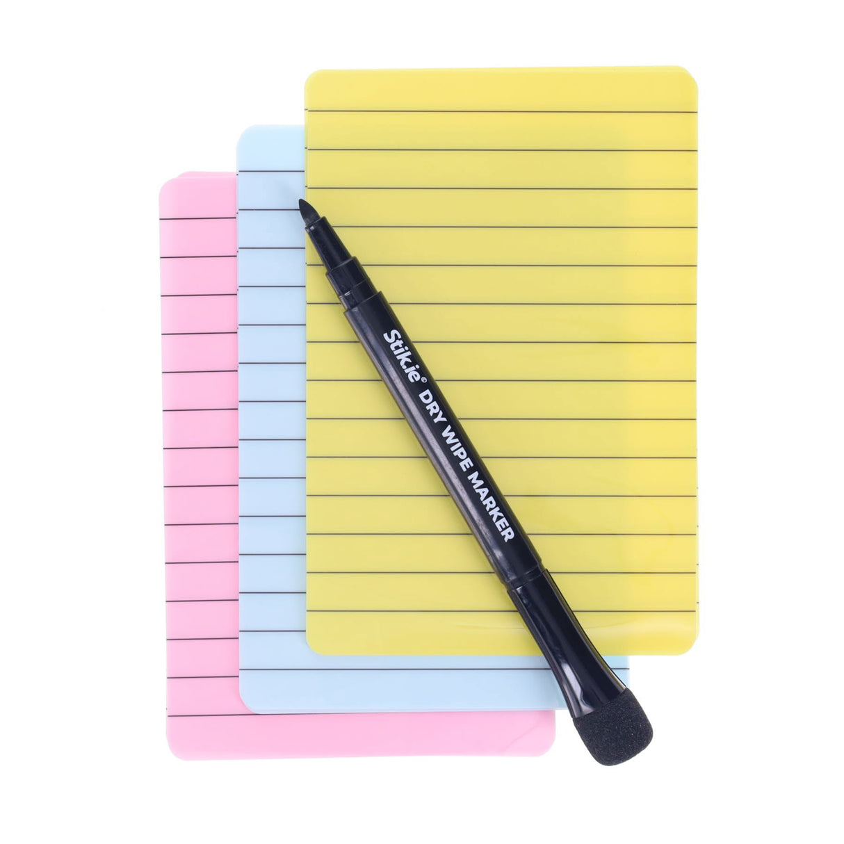 Stik.ie Reusable Stikie Notes - Assorted - 4x6 - Pack of 6