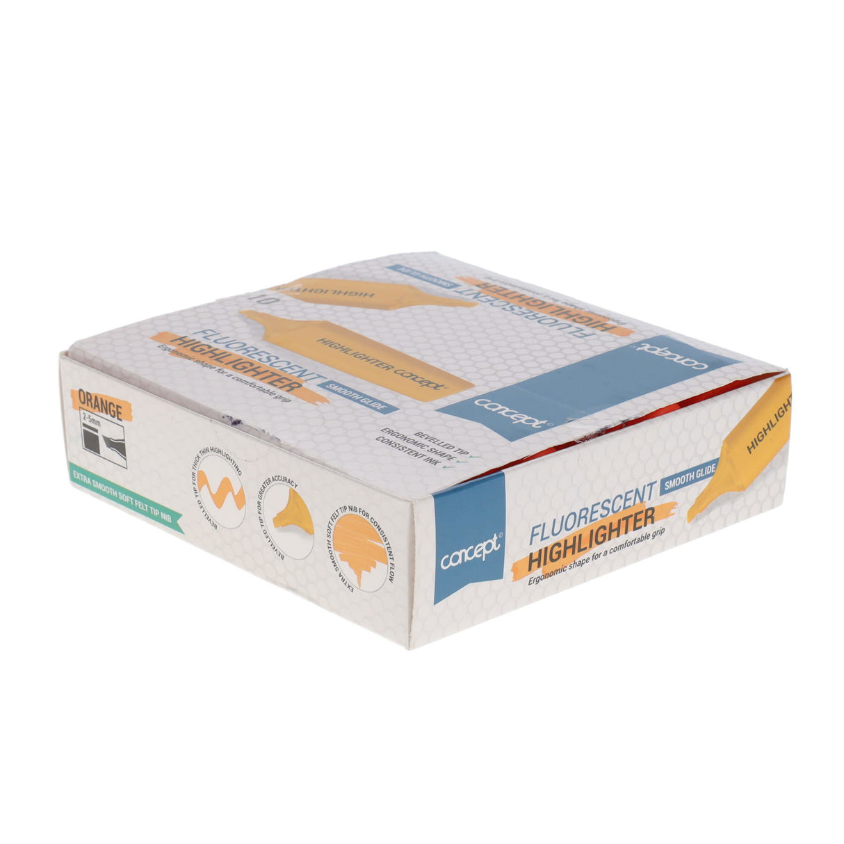 Concept Fluorescent Highlighter - Orange - Box of 10