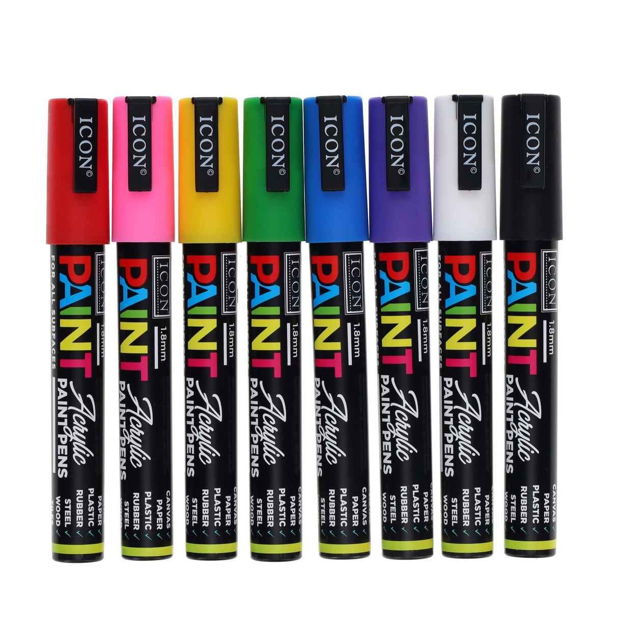 Icon Acrylic Paint Pens - Pack of 8