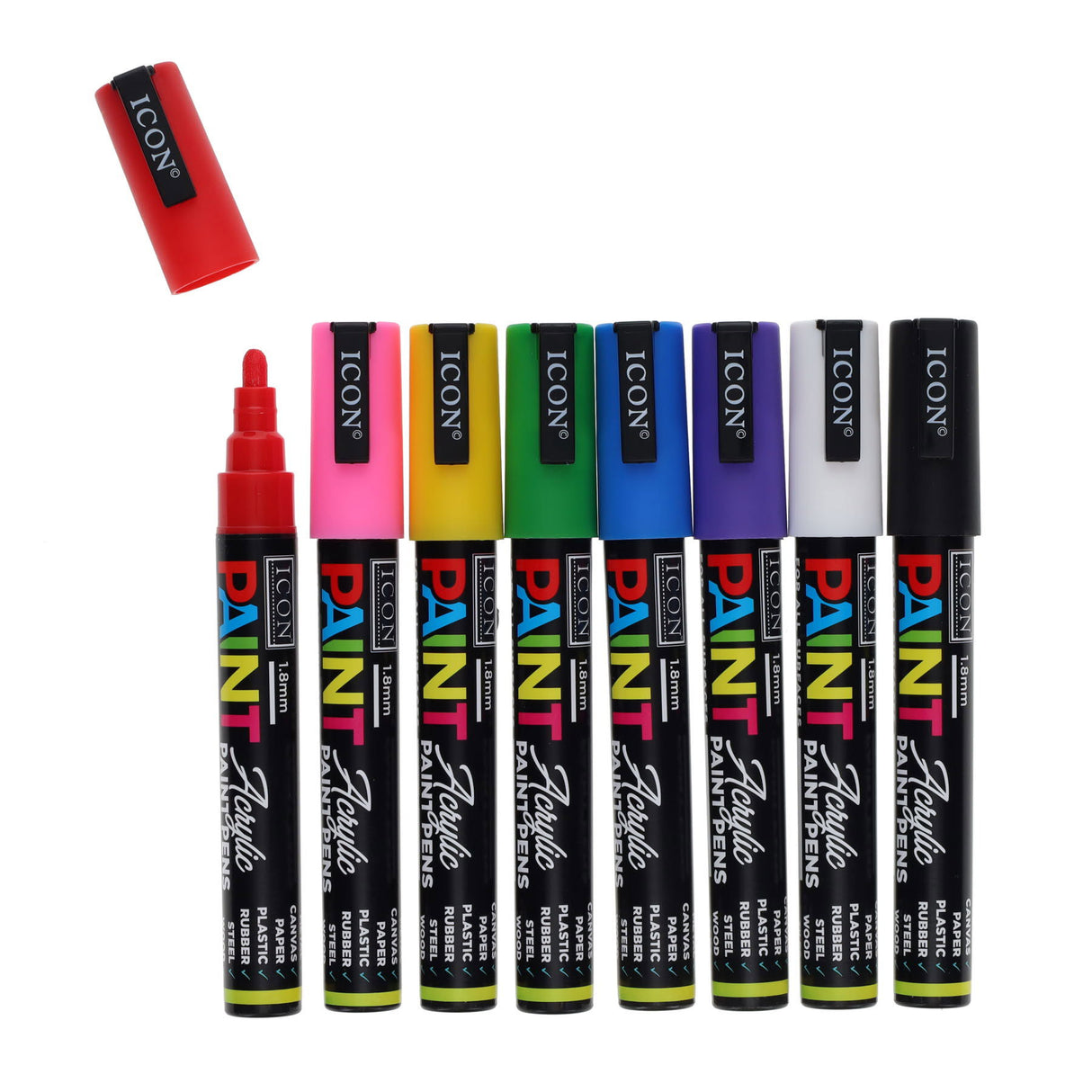 Icon Acrylic Paint Pens - Pack of 8