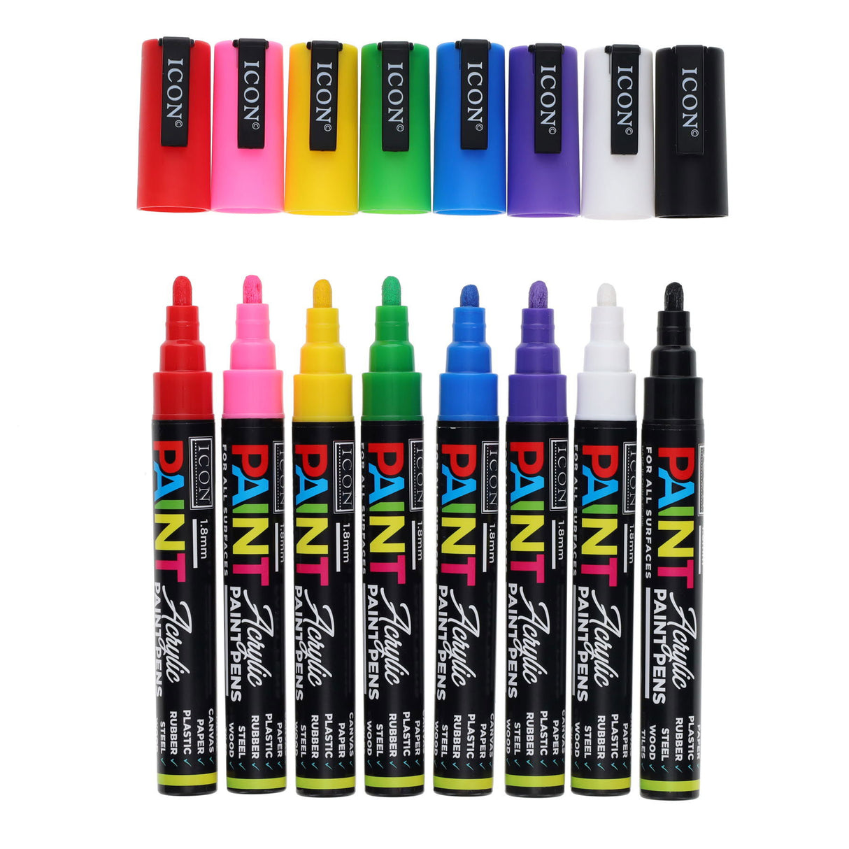 Icon Acrylic Paint Pens - Pack of 8