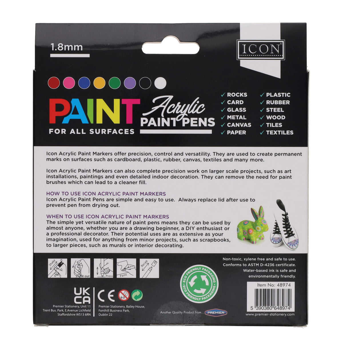 Icon Acrylic Paint Pens - Pack of 8