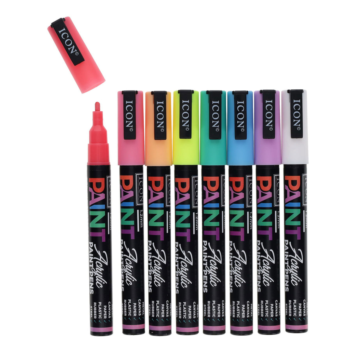 Icon Acrylic Paint Pens - Pastel - Pack of 8