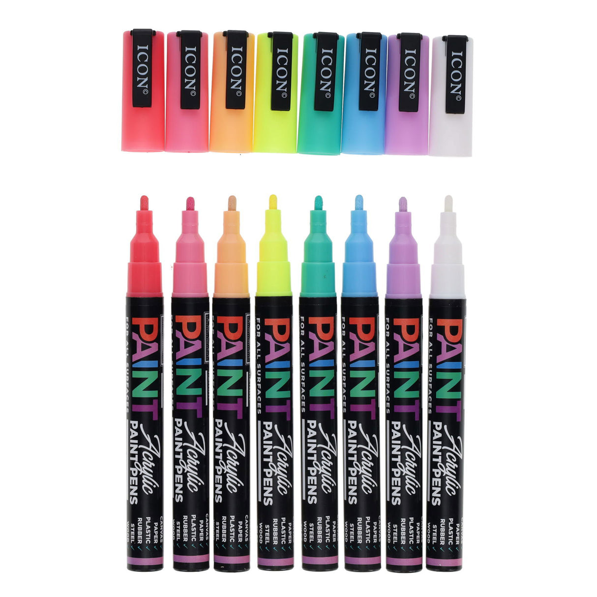 Icon Acrylic Paint Pens - Pastel - Pack of 8
