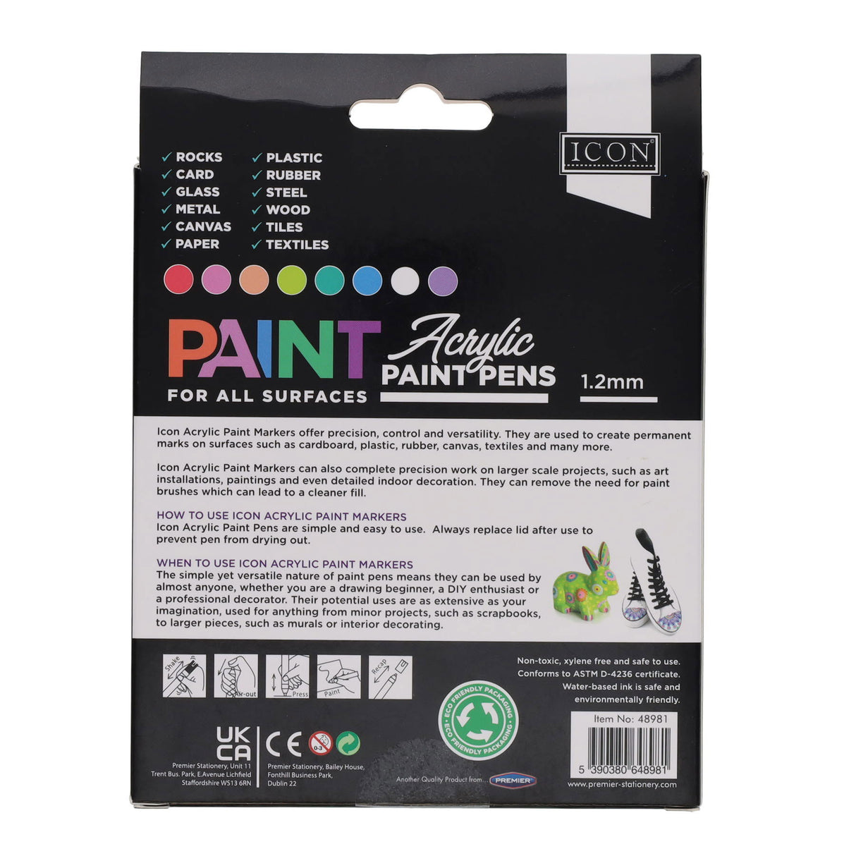 Icon Acrylic Paint Pens - Pastel - Pack of 8