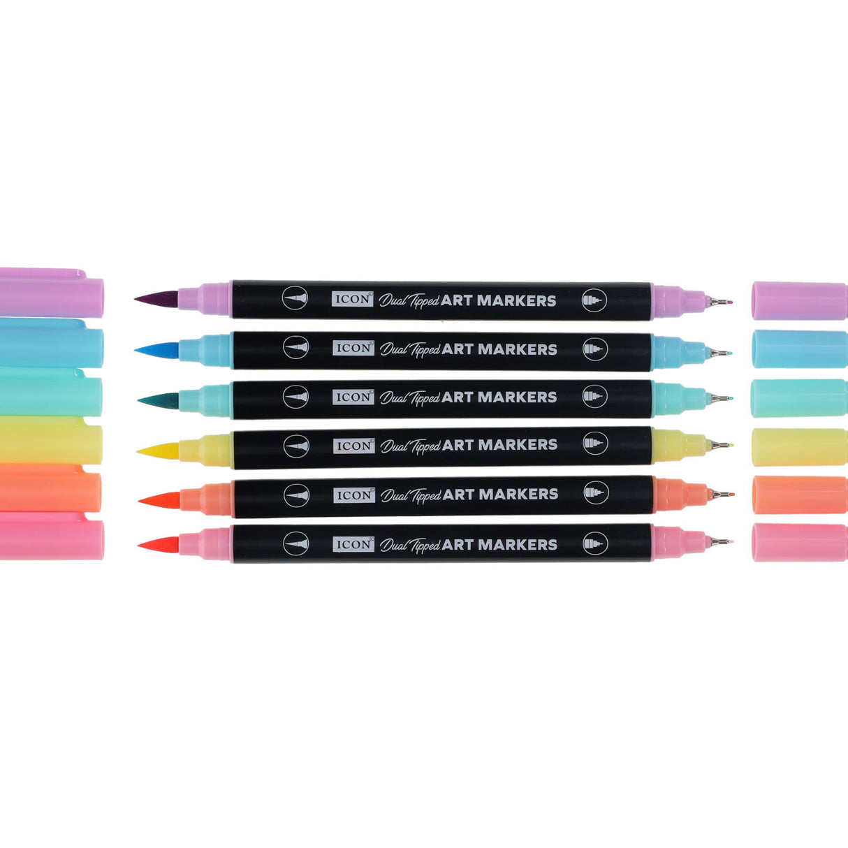 Icon Quick Drying Art Markers - Pastel - Pack of 6