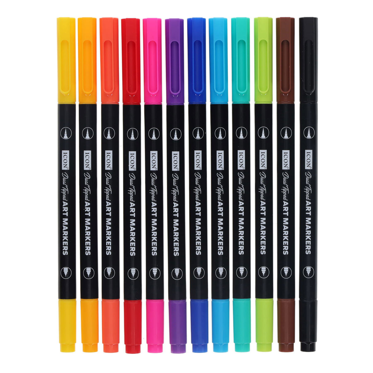 Icon Quick Drying Art Markers - Spectrum - Pack of 12