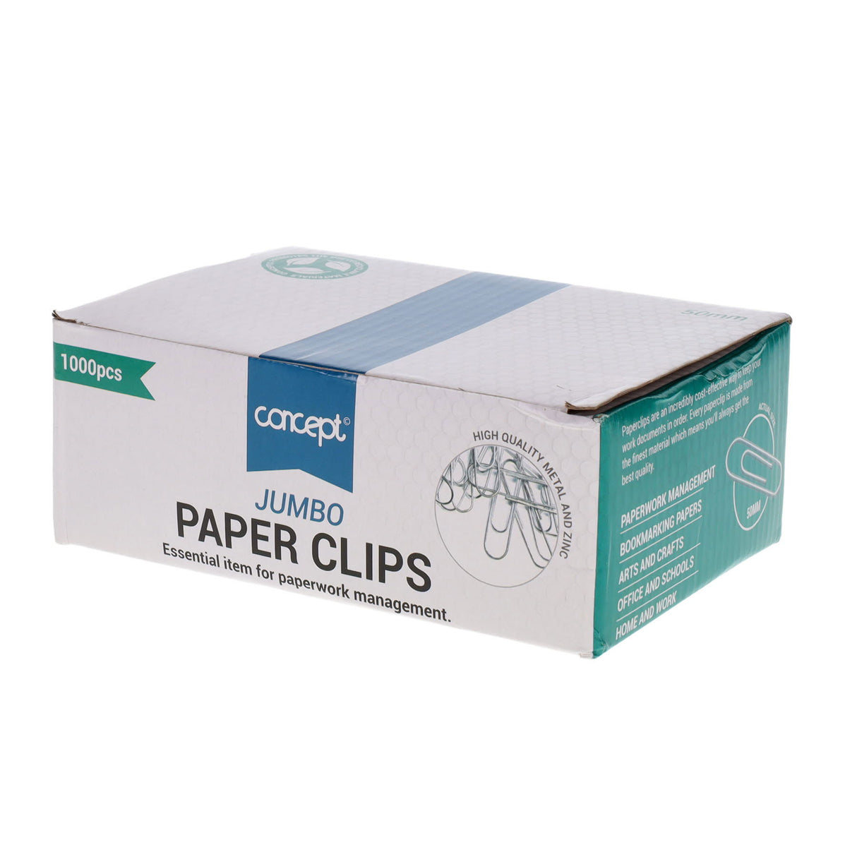 Concept Jumbo Paper Clips - 50mm - Box of 1000