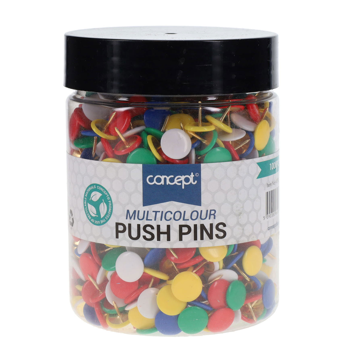 Concept Multicolour Push Pins - Tub of 1000