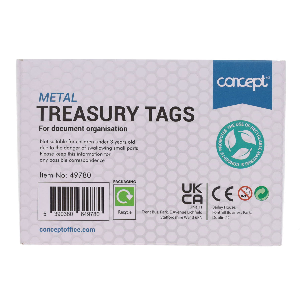 Concept Metal Treasury Tags - 51mm - Pack of 100